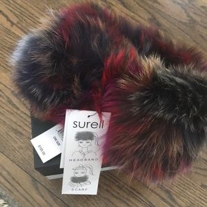 Multi colored fox fur headband or scarf.